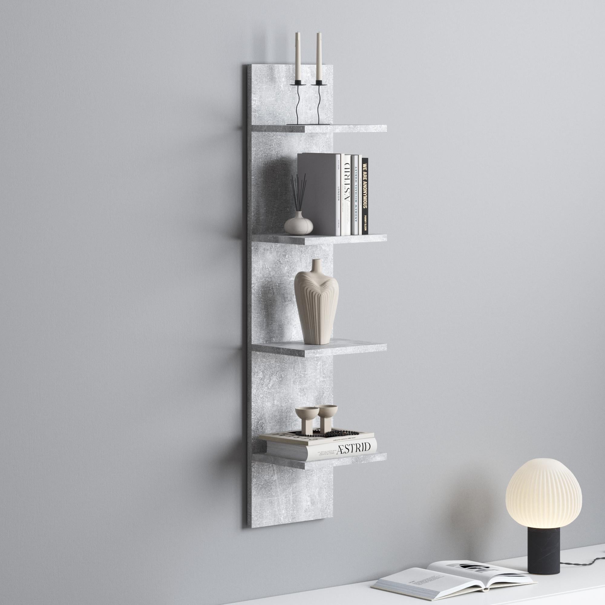 Полка настенная навесная 25х20х109 см Бетон (M-51)