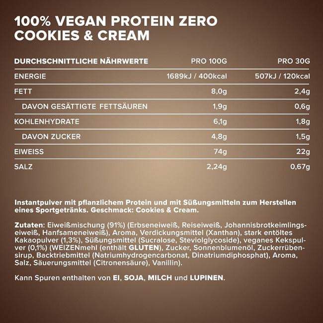 Протеїн IronMaxx 100% Vegan Protein Zero 500 г 16 порцій Cookies Cream - фото 2