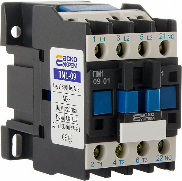 Контактор-пускатель АСКО-Укрем ПМ 1-09-01 C7 LC1-D0901 9А 36 B 1NC (A0040010097)