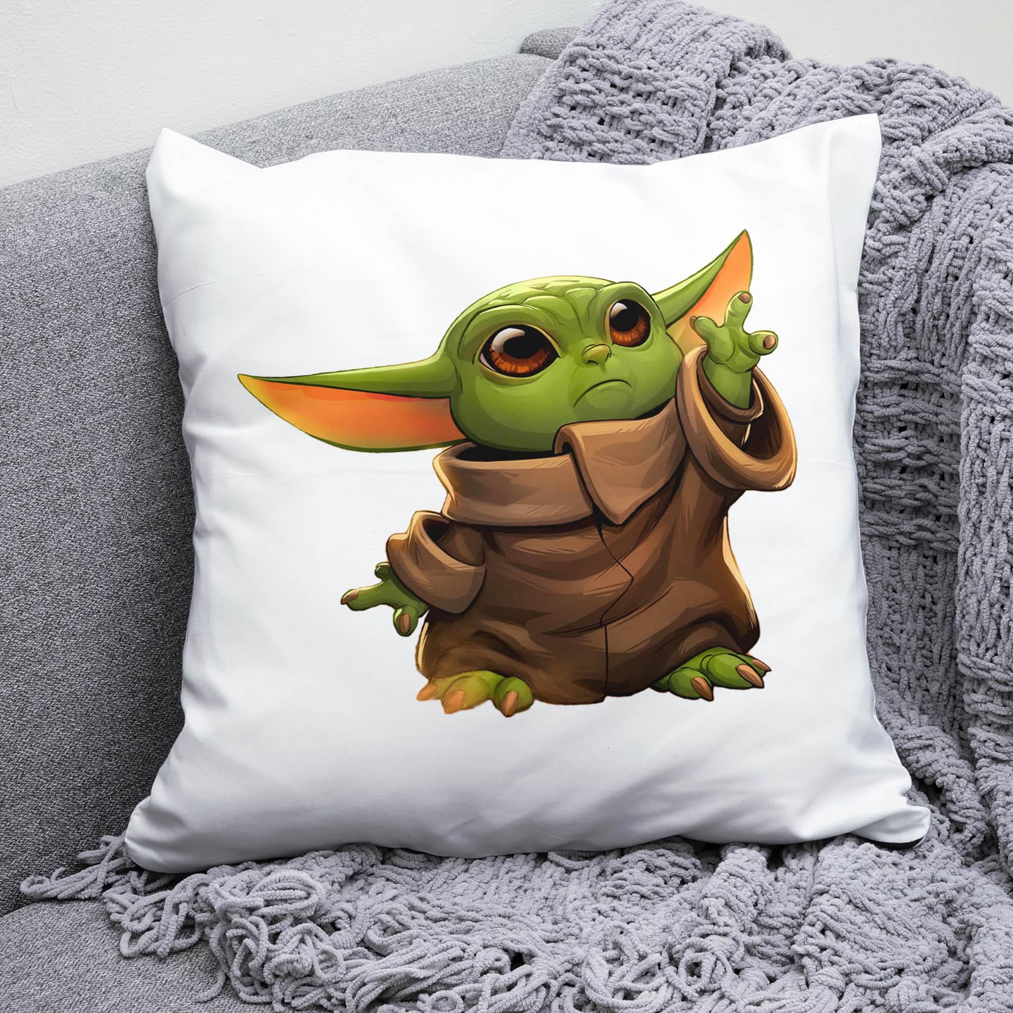 Плюшевая подушка квадрат с принтом The Mandalorian Yoda