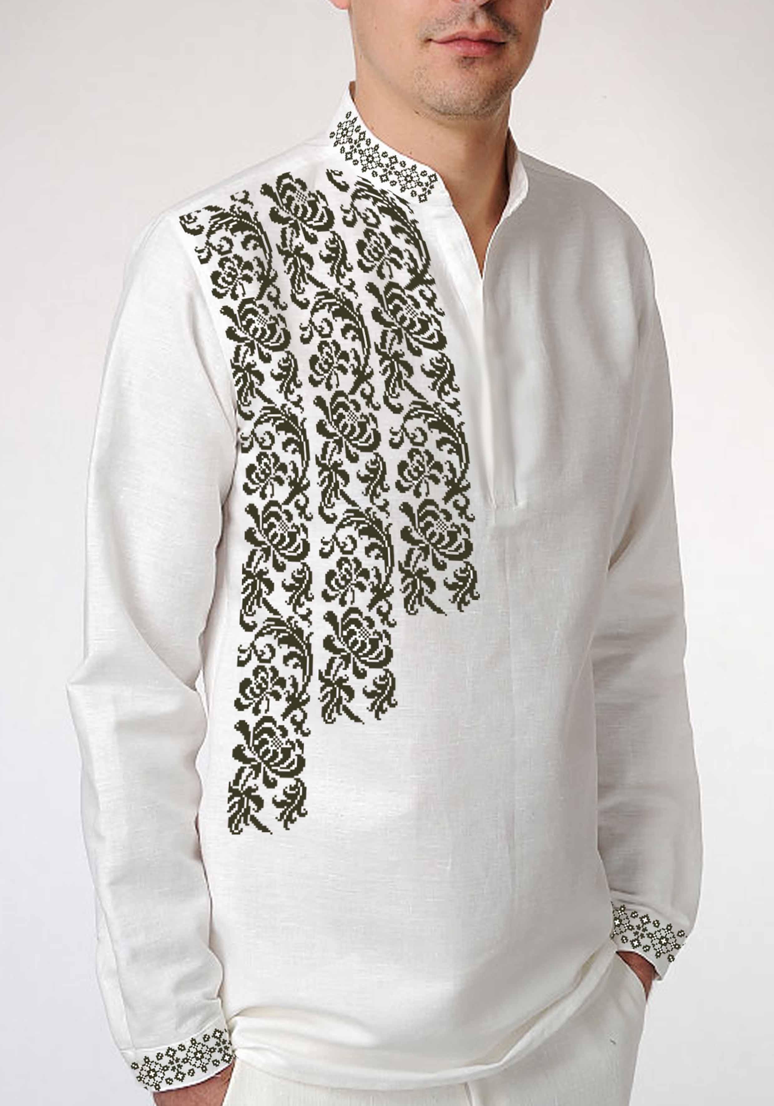 Заготовка для вышивки нитями или бисером рубашка СЧД-357 домотканое полотно