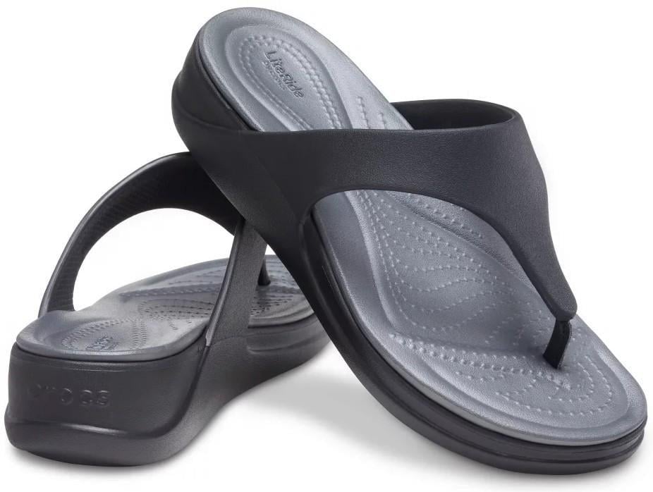 Шльопанці жіночі Crocs Boca Wedge Flip Black р. 37-38 Чорний (26939)