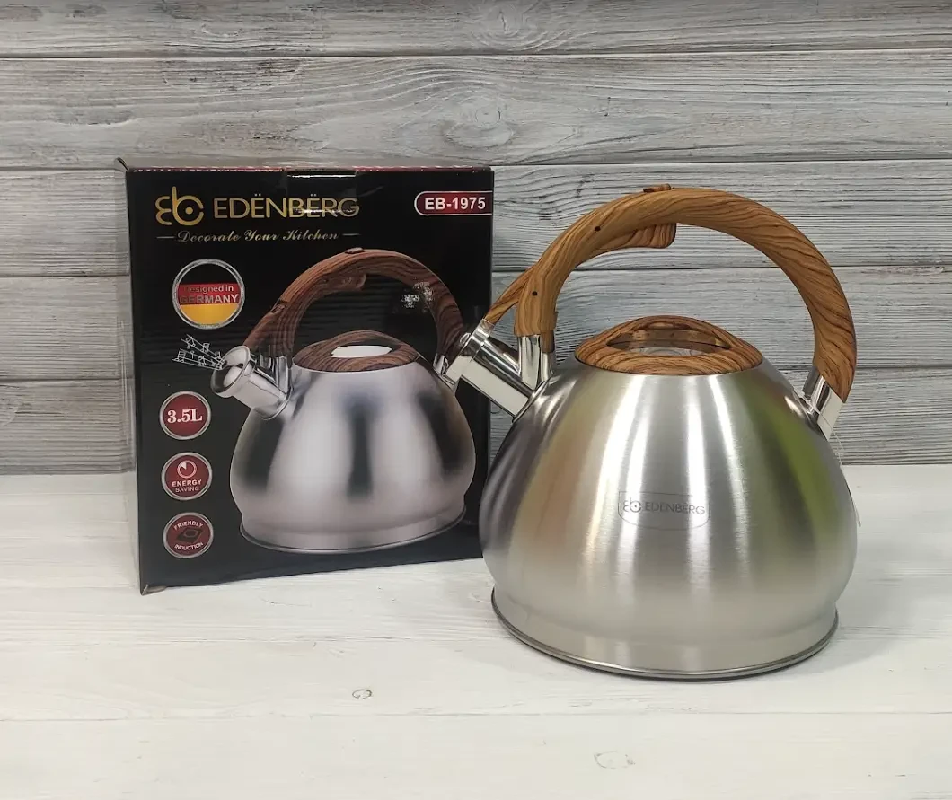 Чайник Edenberg 3,5 л из нержавеющей стали со свистком (EB-1975) Чайник Edenberg 3,5 л из нержавеющей стали со свистком (EB-1975)