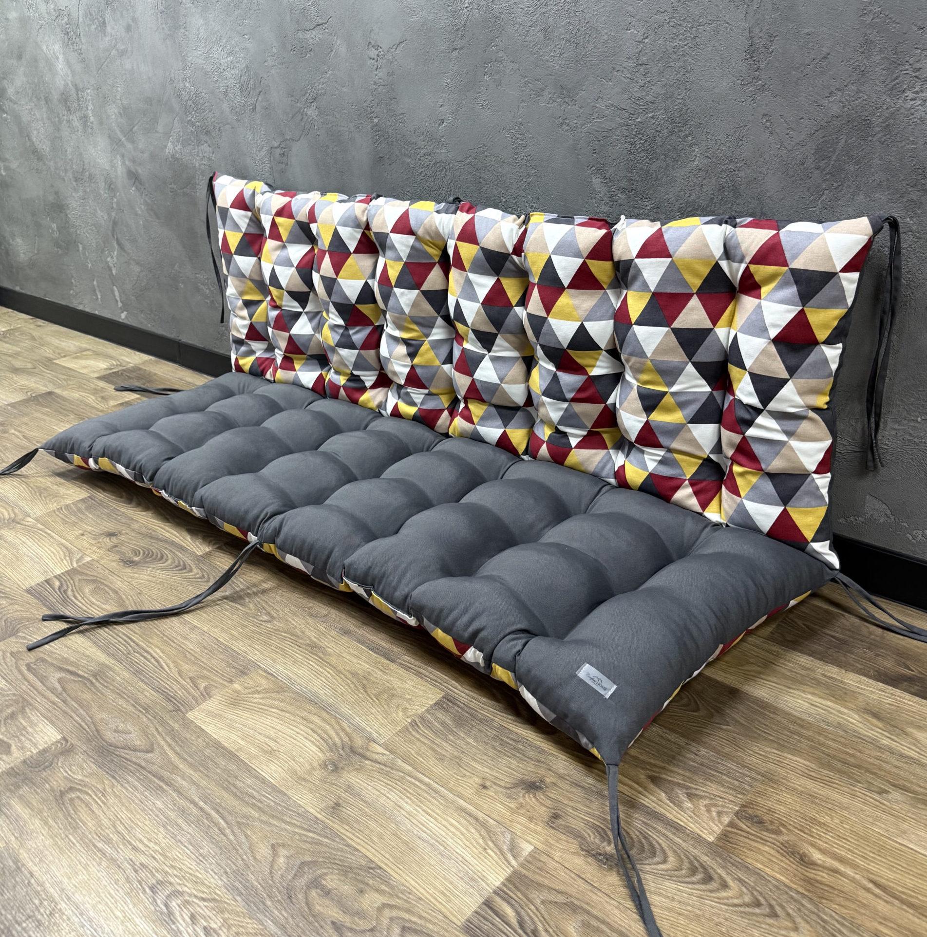 Подушка Comfort Home Mosaic burgundy на поддоны/качели/каркасы/садовая мебель комбинированная панама 100х50х50 см