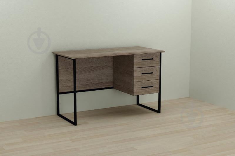 Компьютерный стол Ferrum-decor Гарри 75x120x60 черный ДСП Дуб Сонома Труфель 16мм