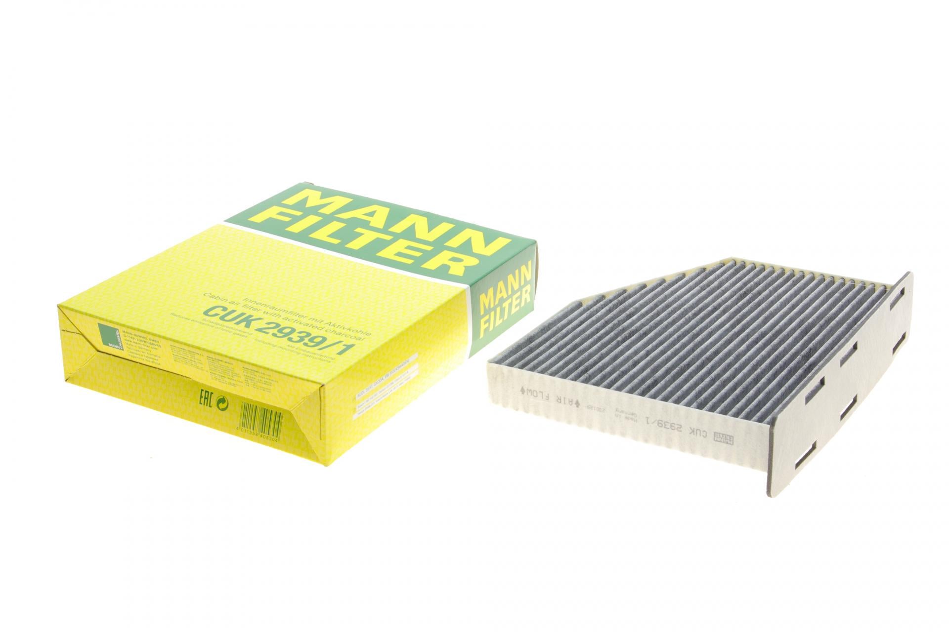 Фильтр салона Mann-Filter для VW Caddy 1,9TDI 03- угольный (CUK 2939/1)