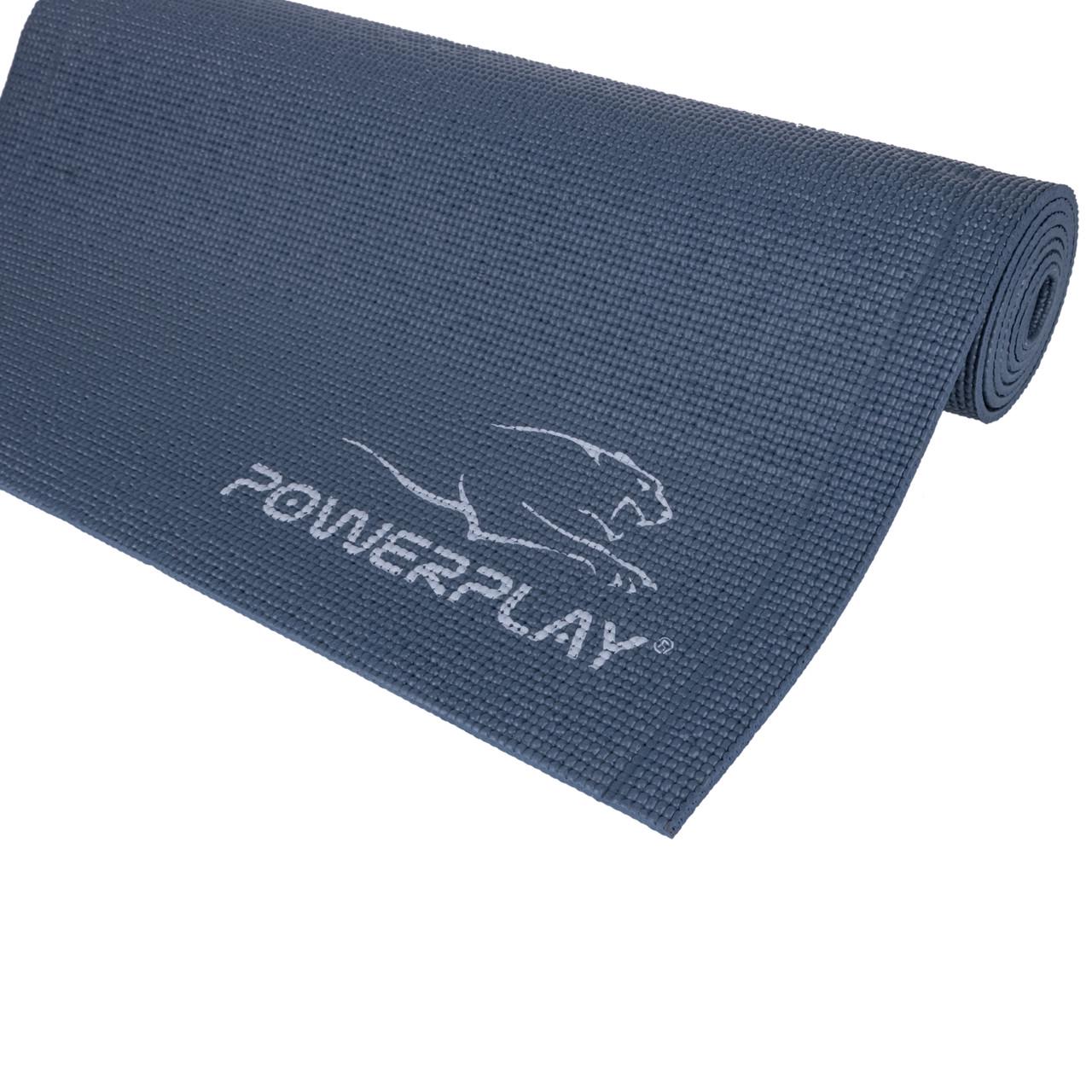 Килимок для йоги та фітнесу PowerPlay 4010 PVC Yoga Mat 173x61x0,6 см Темно-синій - фото 6