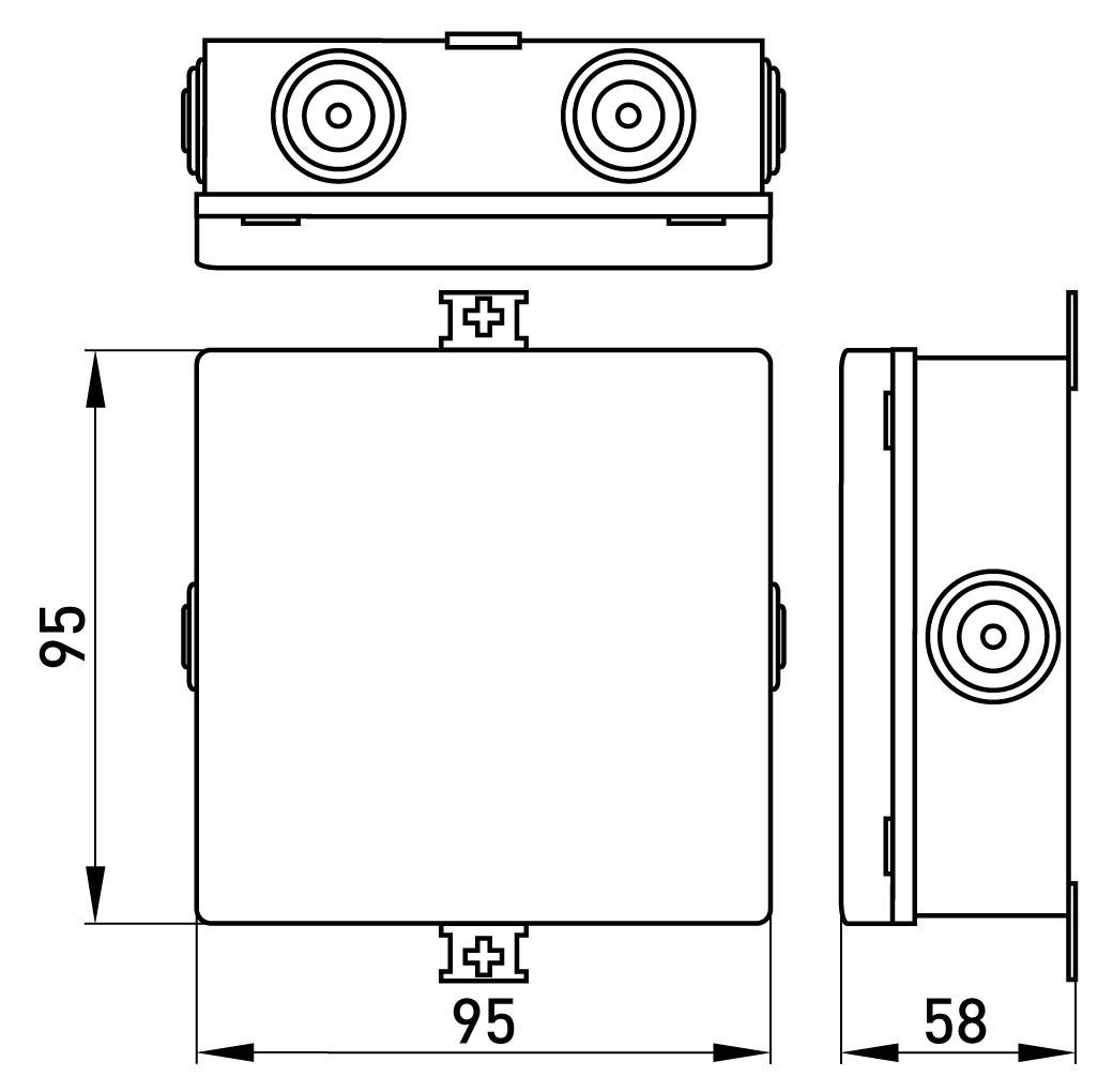 Розподільна коробка E.NEXT e.db.stand.85.85.50u 85x85x50 мм зовнішня 2 герметичних введення IP55 (s027040) - фото 10