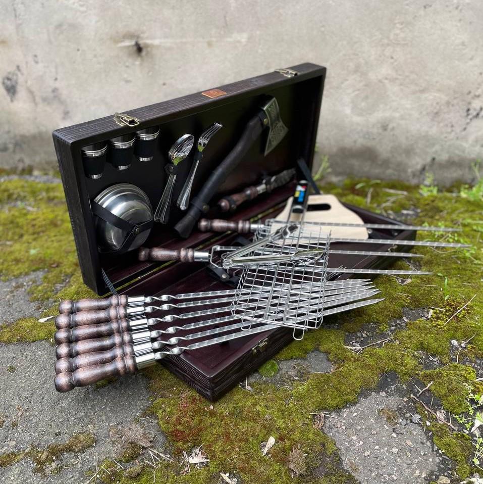 Набір шампурів Gorillas BBQ Зубр 2.0 в дерев'яній коробці - фото 4