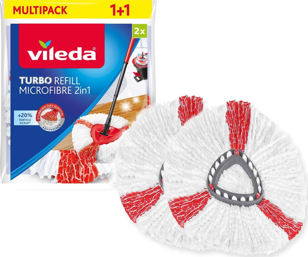 Сменные насадки для швабры Vileda Turbo 166142 2 шт. (629b3cbd)