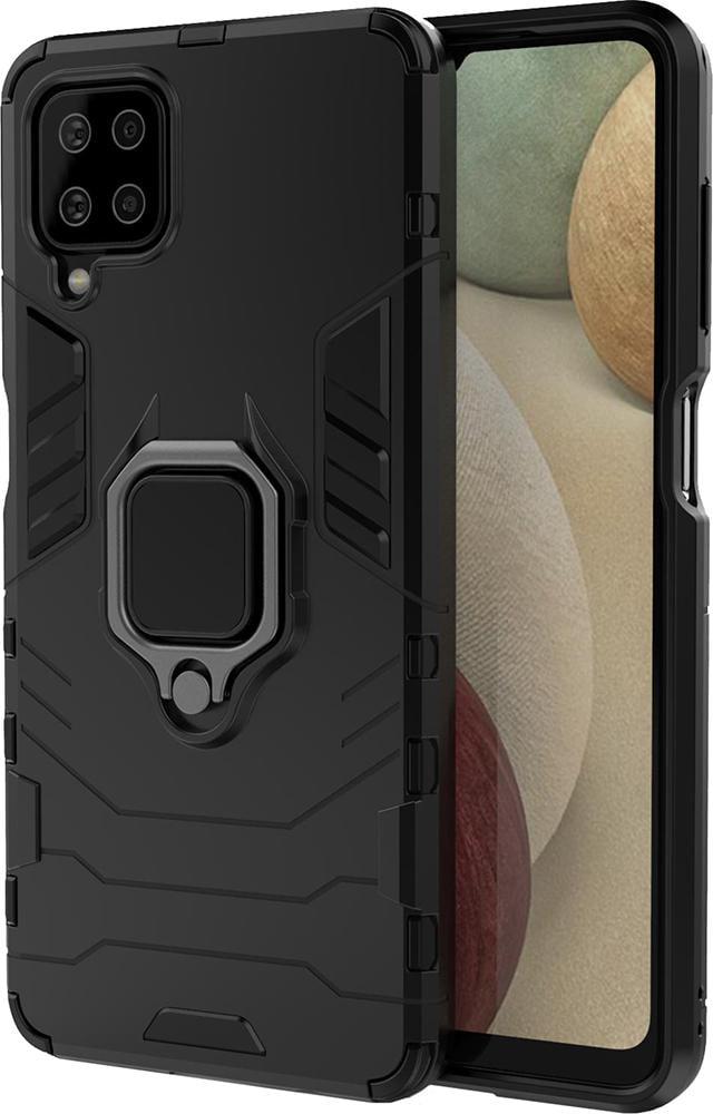 Противоударный чехол Samsung Galaxy A12 Nacho A127 (подставка кольцо) Black (27030-2B)