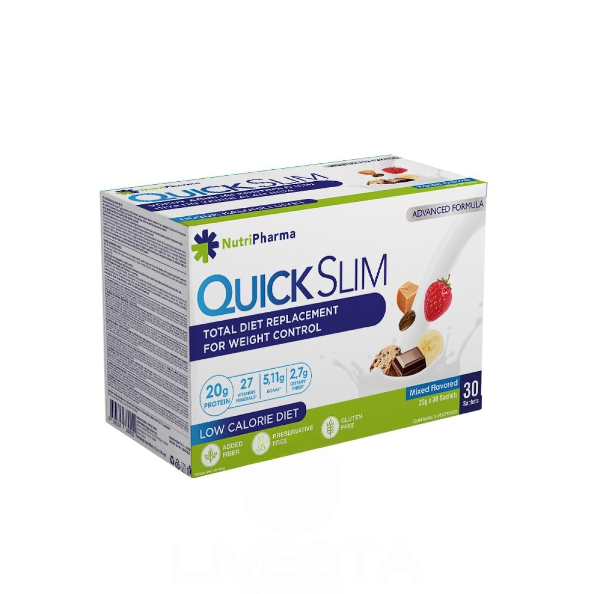 Коктейль Quick Slim Микс вкусов 30 саше х 23 г (37691536)