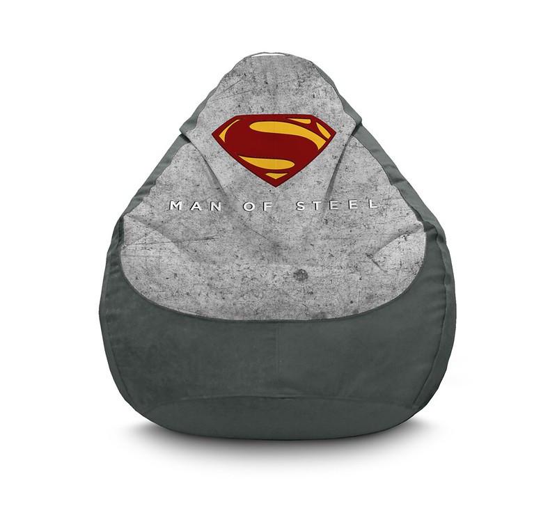 Кресло мешок iPuff Superman New logo Флок XL 80x110 см Серый