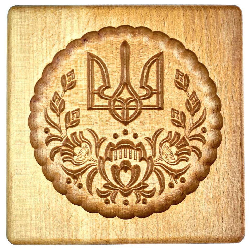 Форма для пряника Герб Украины с цветами 13,5х14х2 см (1386)