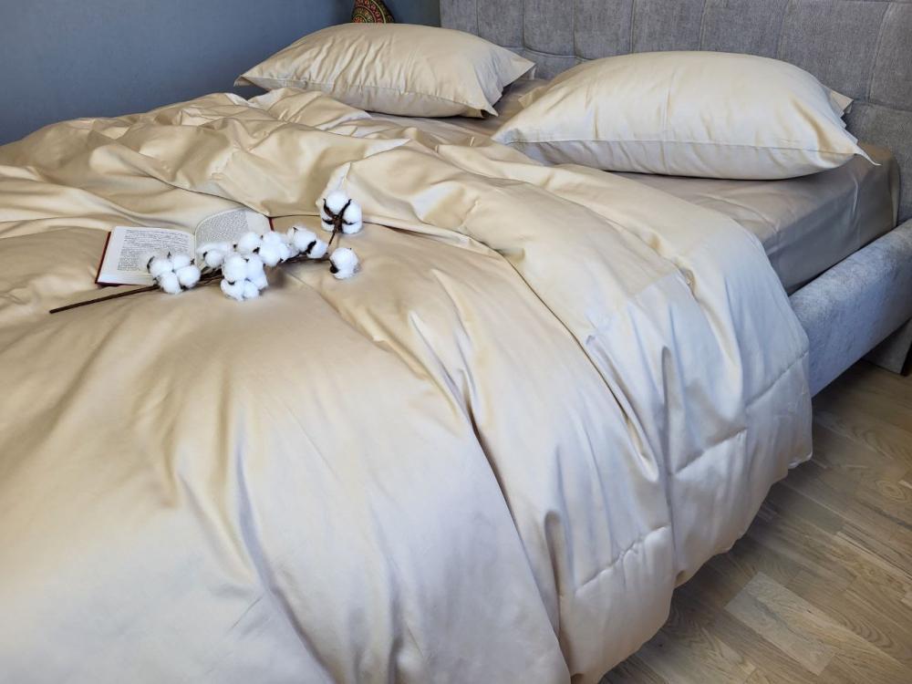 Комплект постільної білизни на резинці Моно сатин Premium сімейний/наволочки 50х70/70х70 см Sandy Shore (5775) - фото 3