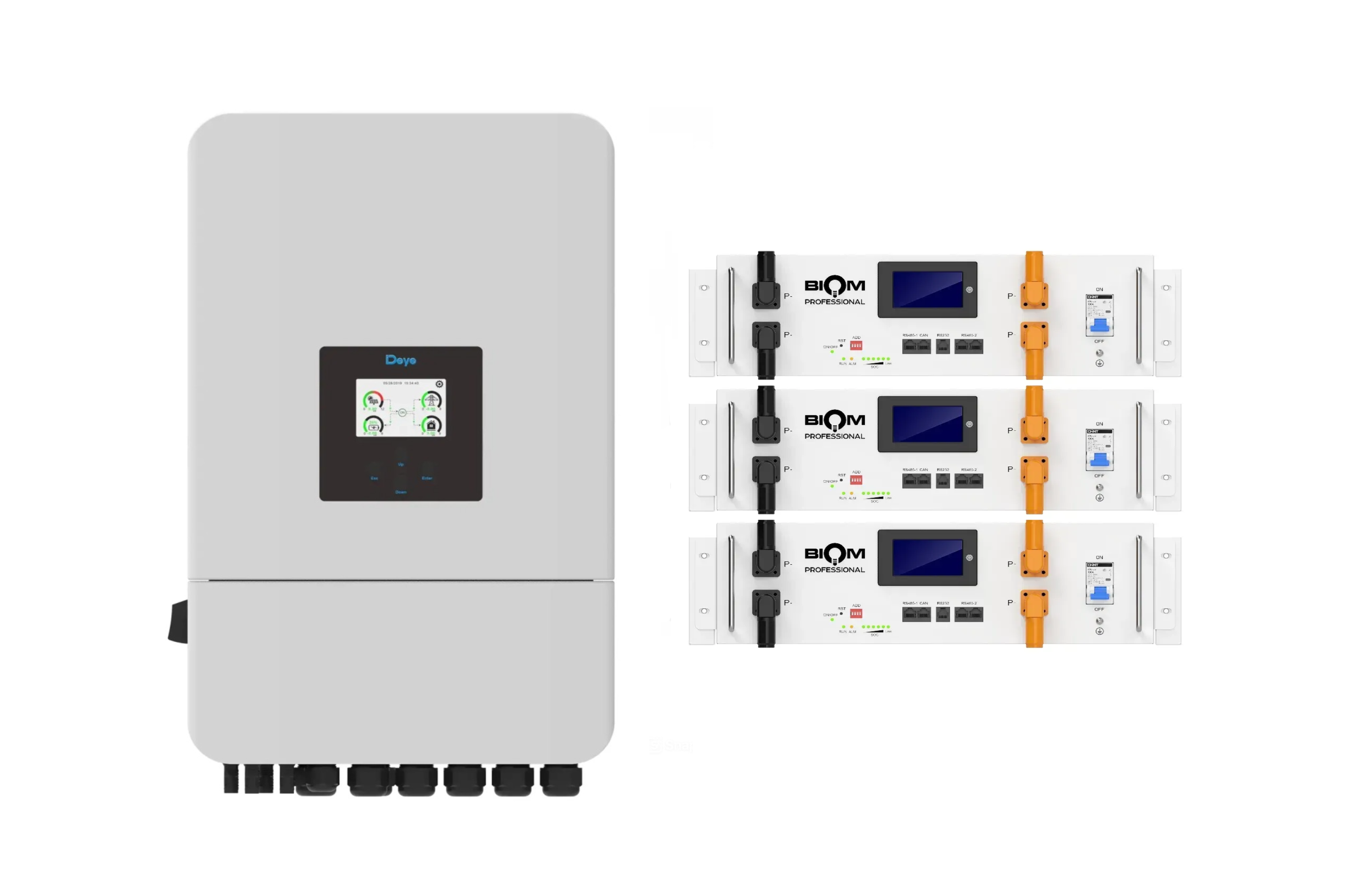 Инвертор Deye SUN-15K-SG05LP3-EU-SM2 15 кВт и три батареи Biom Professional BALFP-R512100-UNI 5,12 кВт·ч (33148632)