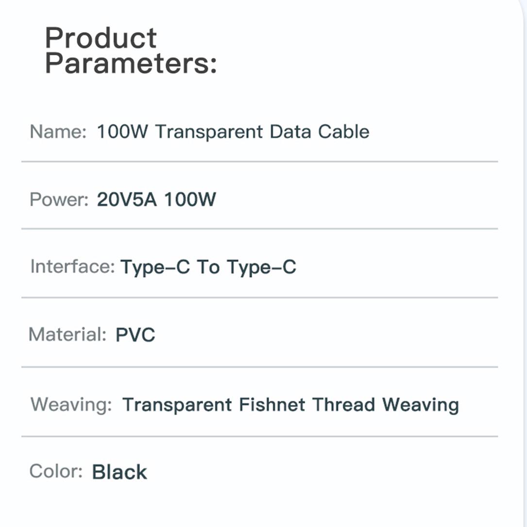 Кабель USB Type-C to Type-C зі швидкою зарядкою 100W 20V 5A 1,2 м (usbc100W) - фото 6