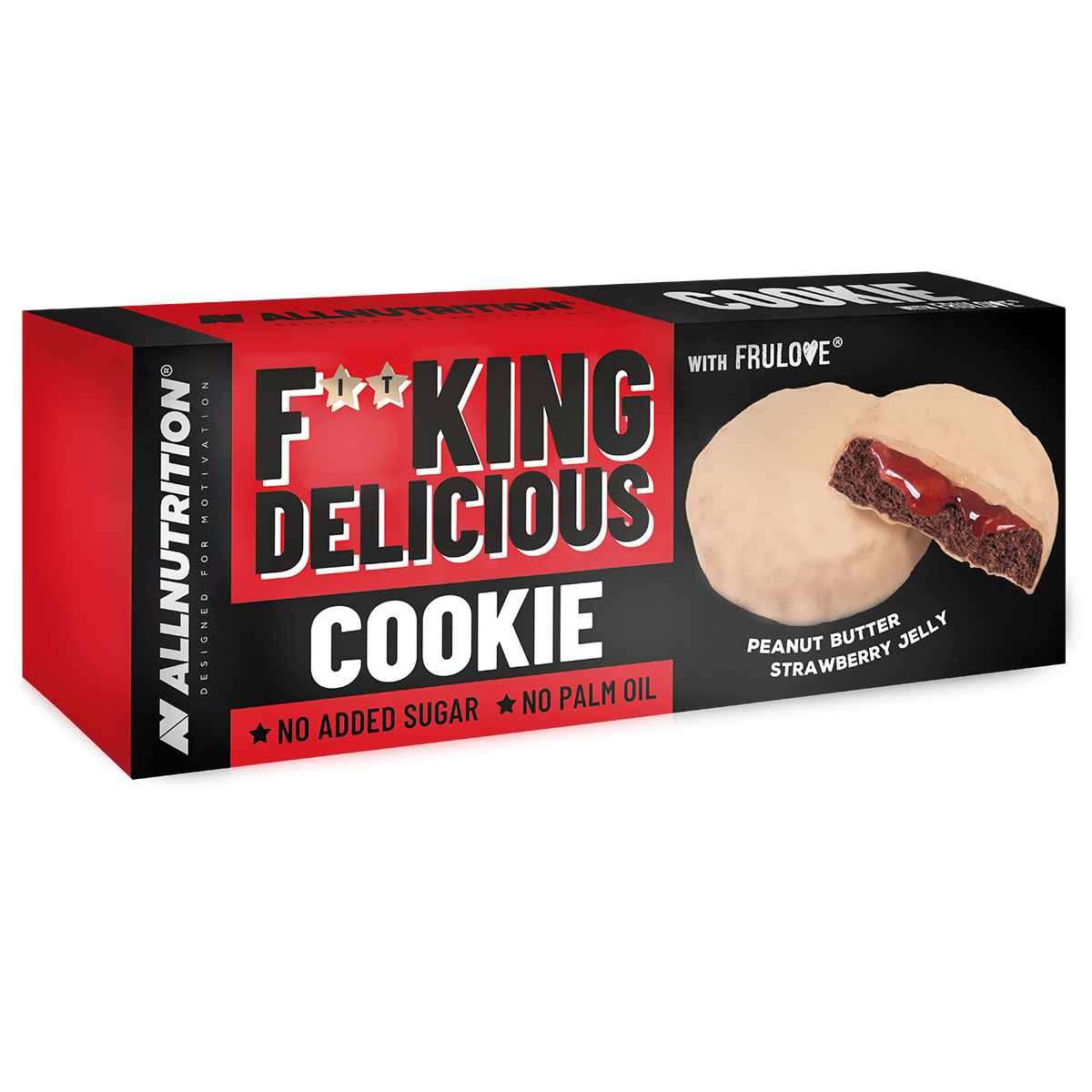 Печиво AllNutrition Fit King Delicious Cookie Арахісова паста/Полунична глазур 128 г (22560-01)