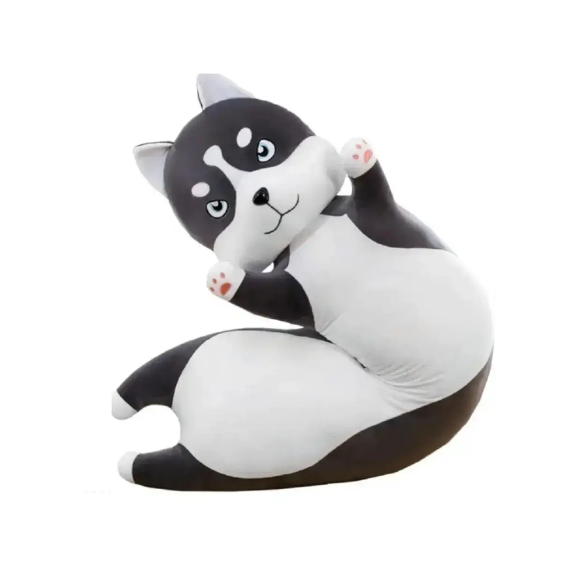 М'яка іграшка-подушка плюшева Хаскі 71 см Темно-сірий (2529632872) - фото 11