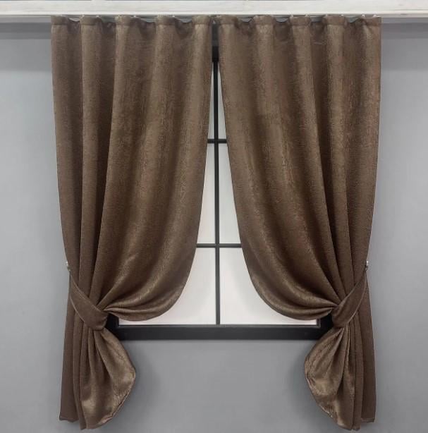 Шторы софт 1,3х1,7 м 2 шт. Коричневый (095ш)