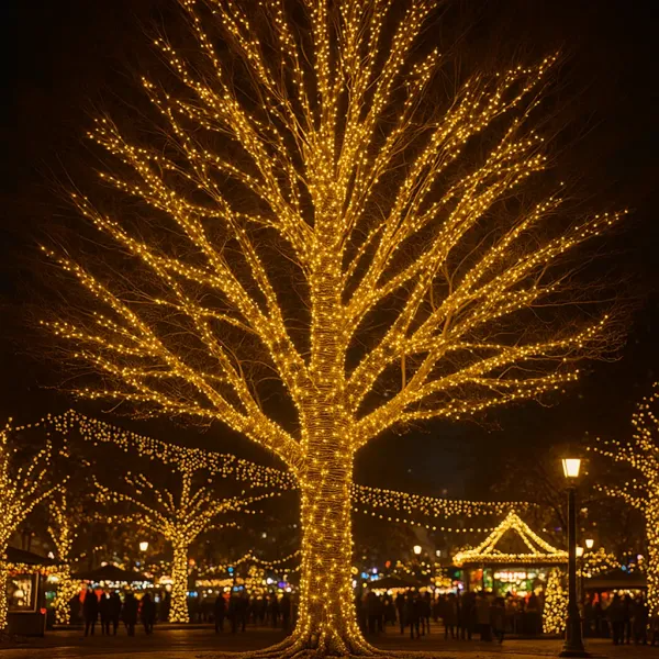 Гирлянда нить уличная 1000 LED 100 м от сети черная нить Желтый - фото 1 Гирлянда нить уличная 1000 LED 100 м от сети черная нить Желтый - фото 1