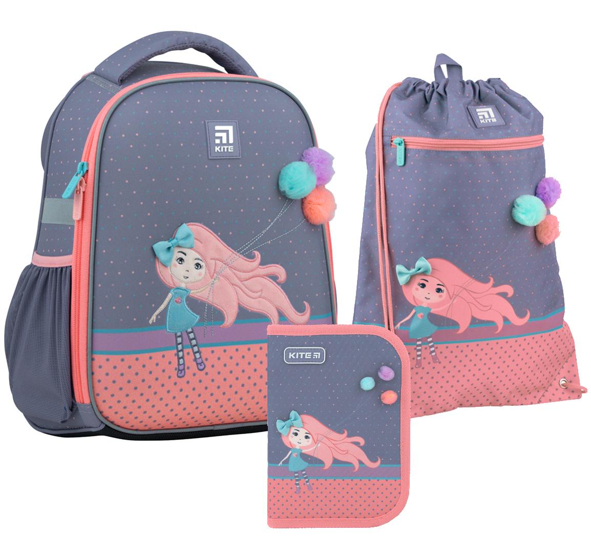Школьный набор Kite Education Pretty Girl каркасный рюкзак/пенал/сумка для обуви (202245)