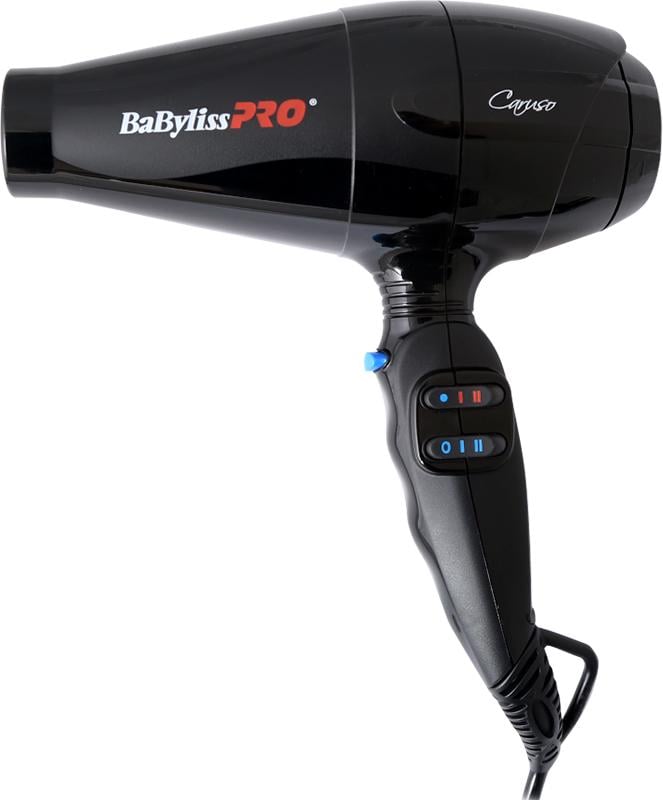 Фен для волос BaByliss PRO Caruso 2400 Вт с ионизацией 6 режимов/2 насадки Черный (30622)