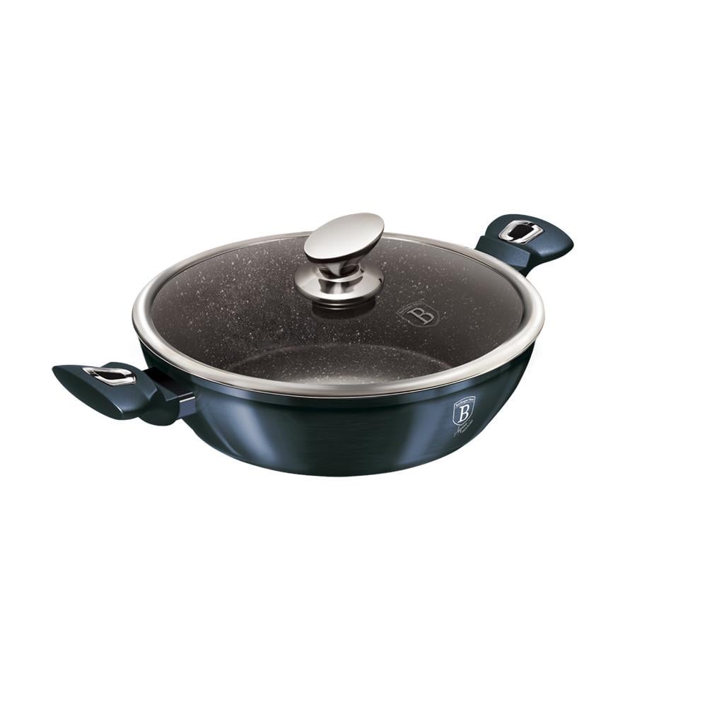 Сотейник с крышкой Berlinger Haus Aquamarine Metallic Line антипригарный кованный алюминий/нержавеющая сталь 28 см 3,8 л Синий (1876733349)