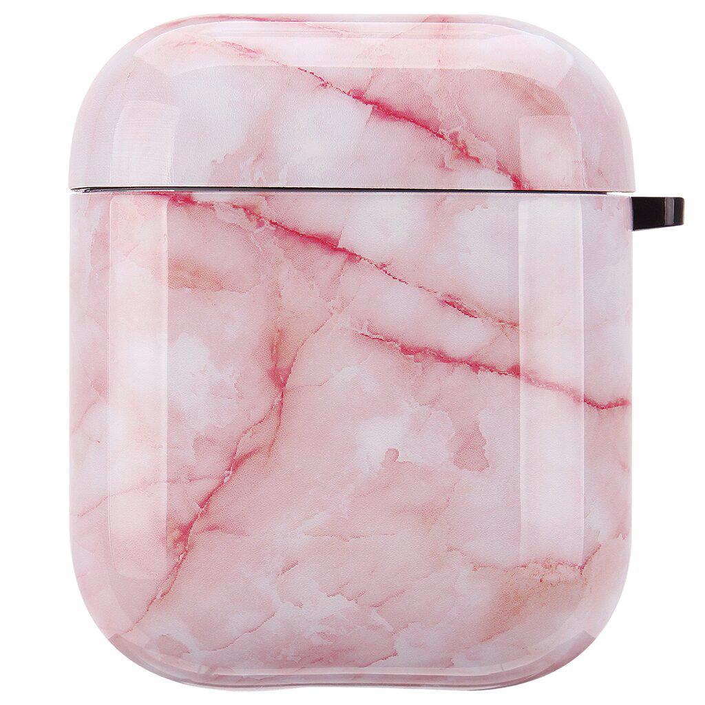 Дизайнерский чехол для Apple AirPods 1/2 Розовый мрамор (555)