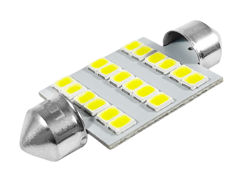 Автолампа светодиодная C5W SV8.5 12 В 39 мм SMD3528-18led Белый (1899)