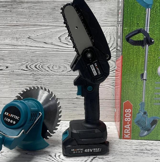 Тример акумуляторний KRAFFTEC 2в1 з електропилкою 6" 3000W 48V (NM8851) - фото 3