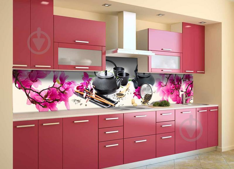 Скинали на кухню Zatarga «Чайна церемония» 600х2500 мм виниловая 3Д наклейка кухонный фартук самоклеящаяся Z180585