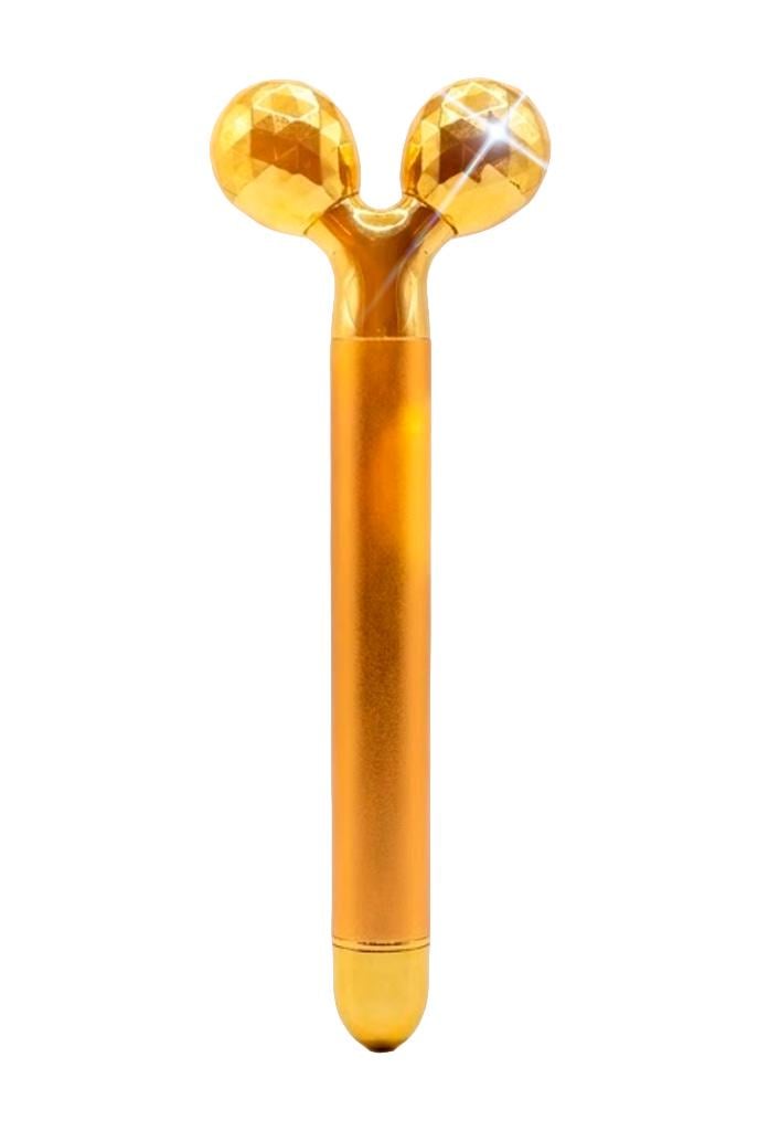 Вибромассажер для лица BRS 3D роликовый для лифтинга лица и тела Gold (564115554)