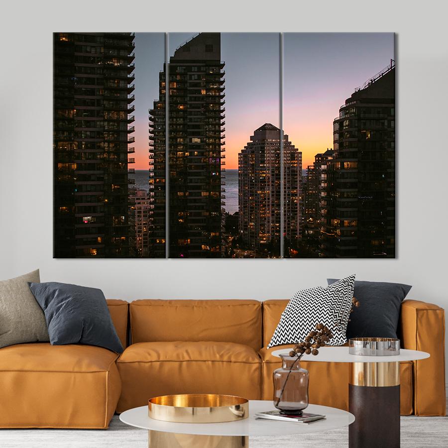 Картина город Вид на небоскрёбы Ванкувера 156x100 см (A856-3)