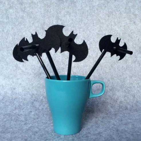 Декор на Хэллоуин коктейльные трубочки 10 шт. Черный (1209) - фото 4