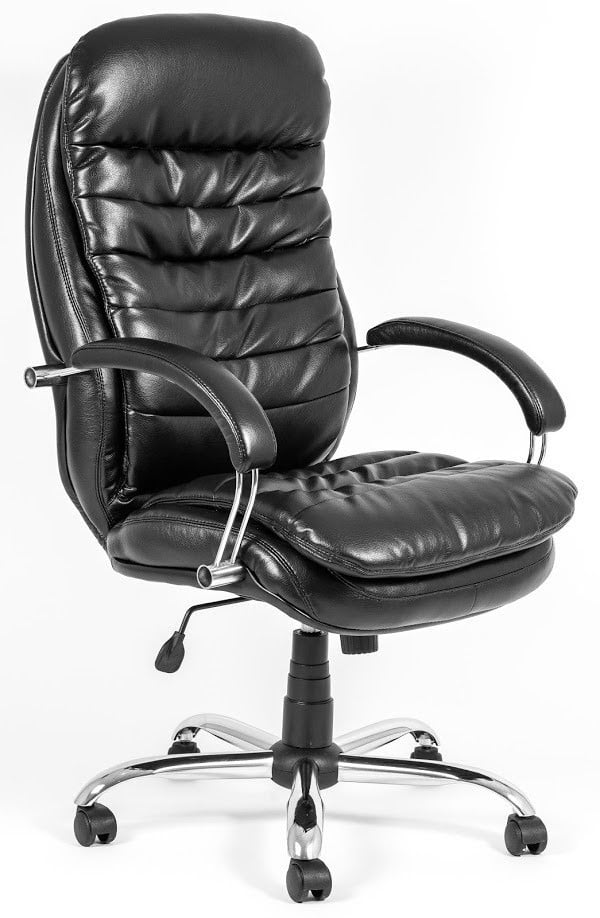 Офисное кресло руководителя Richman Валенсия Лаки Black Хром М2 AnyFix Черный