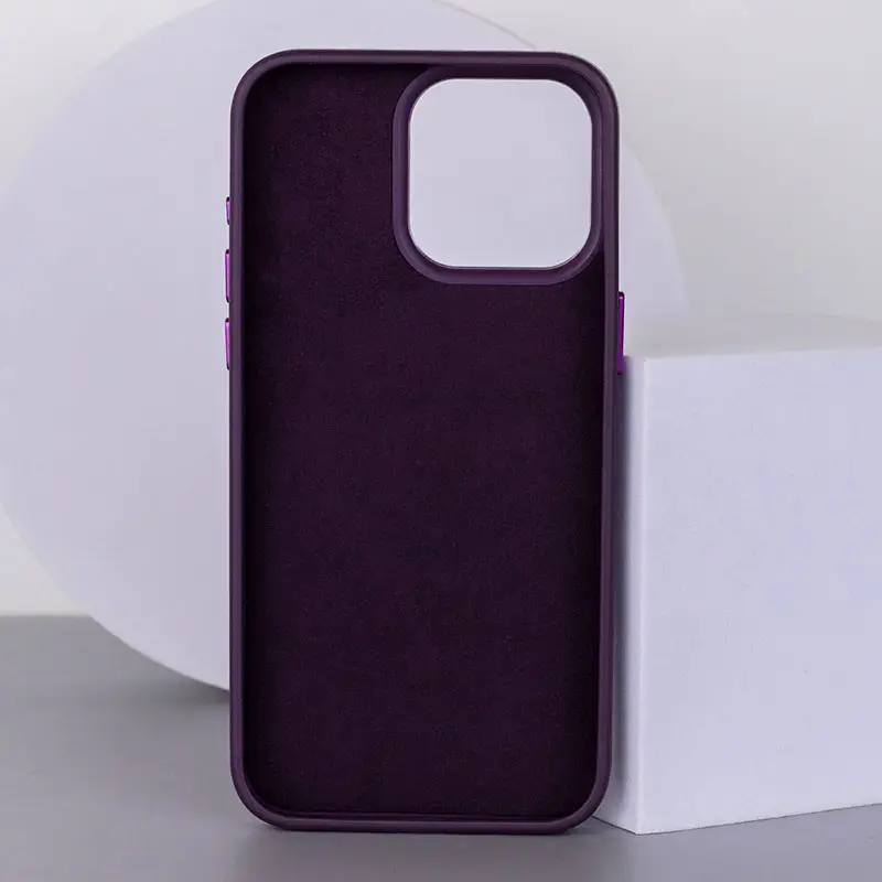 Шкіряний чохол Bonbon Leather Metal Style with MagSafe для Apple iPhone 15 Pro Max (6.7") Фіолетовий | Dark Purple - фото 2