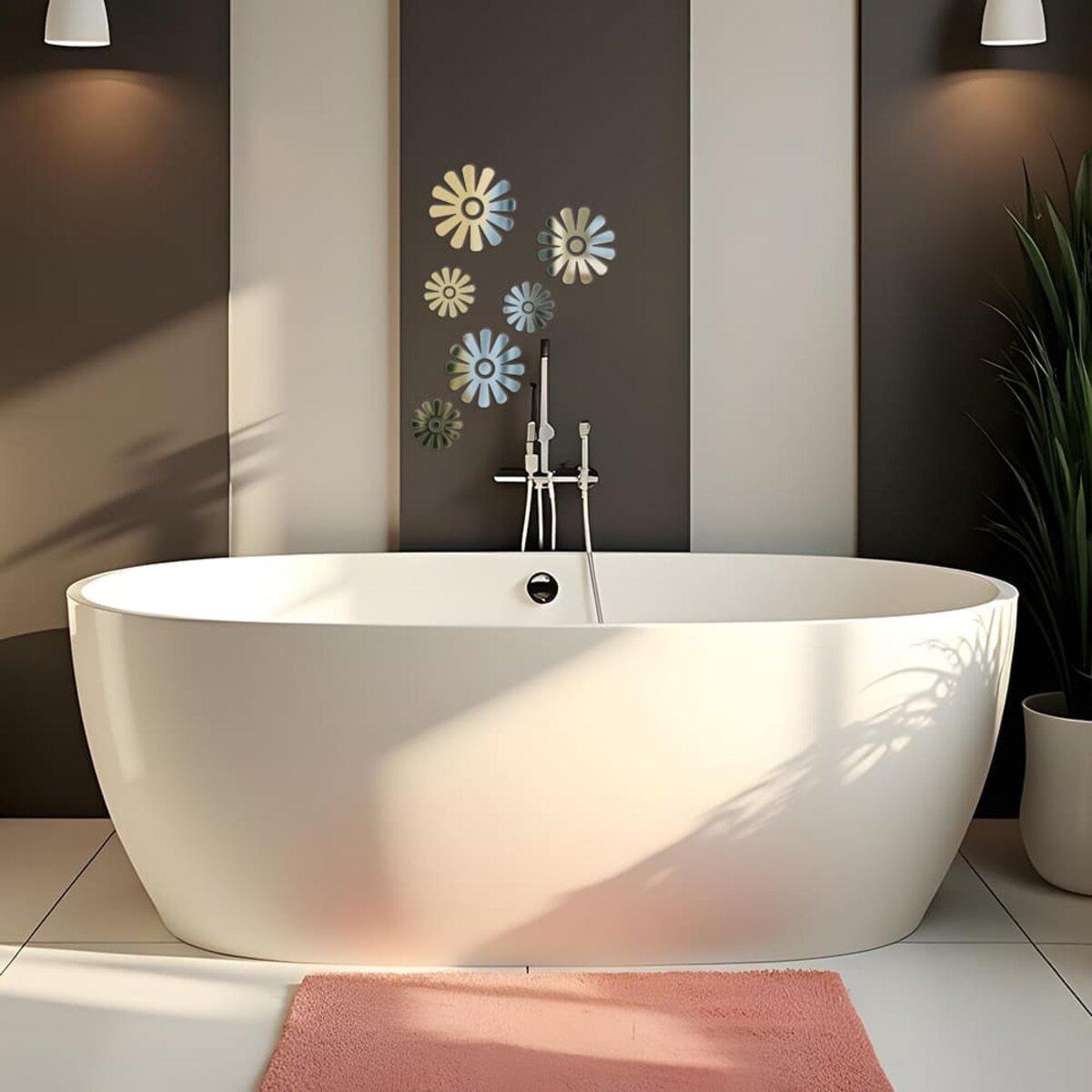 Декор дзеркальний акриловий самоклеючий Квіти 6 шт. Сріблястий (SW-00002519) - фото 5 Декор дзеркальний акриловий самоклеючий Квіти 6 шт. Сріблястий (SW-00002519) - фото 5