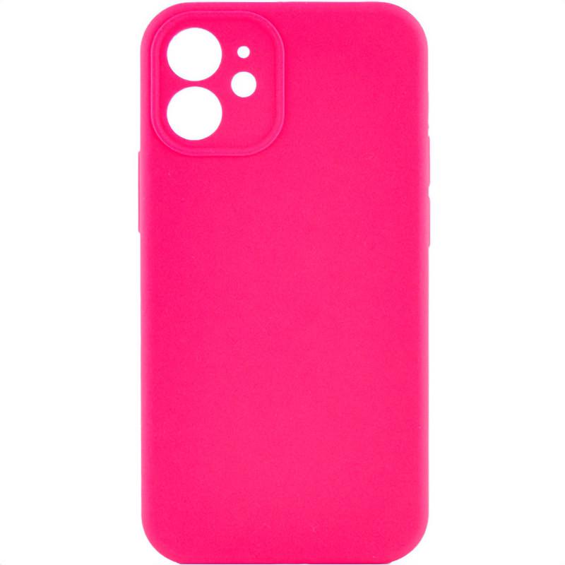 Противоударный чехол Silicone Case Full Camera Protective (AA) NL для Apple iPhone 12 (6.1") Розовый / Barbie pink
