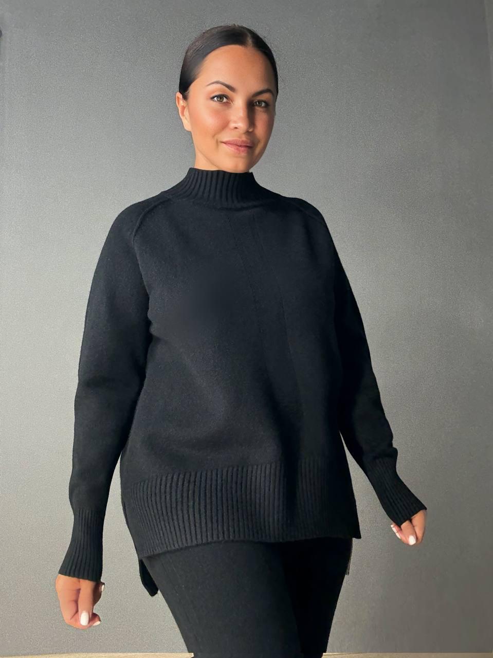 Костюм жіночий ACCORDDREAM 6841-8636 светр з брюками палаццо в'язаний OS Чорний (5179) - фото 2