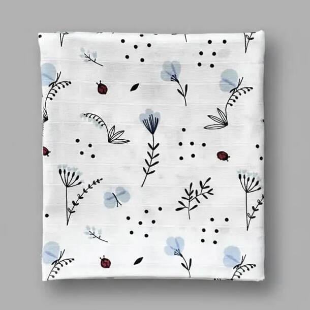 Пелюшка дитяча BST двошарова муслінова 90х80 см Бежевий/Молочний (090ffc59)