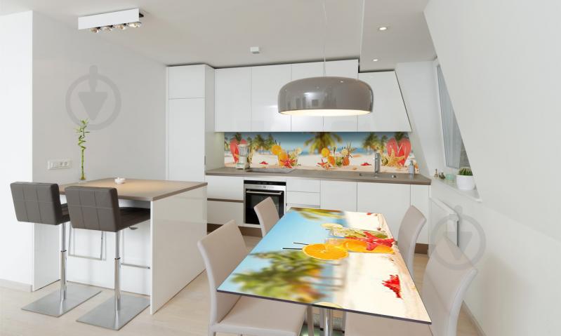 Наклейка виниловая на стол Zatarga «Вечное лето, пляж пальмы отпуск» 600х1200 мм Z180372st