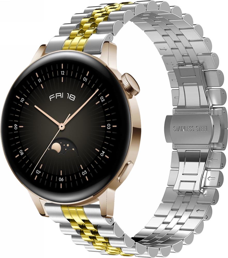 Браслет металевий Stech Line для Huawei Watch GT3 42 мм Silver/Gold (27058-67) - фото 1