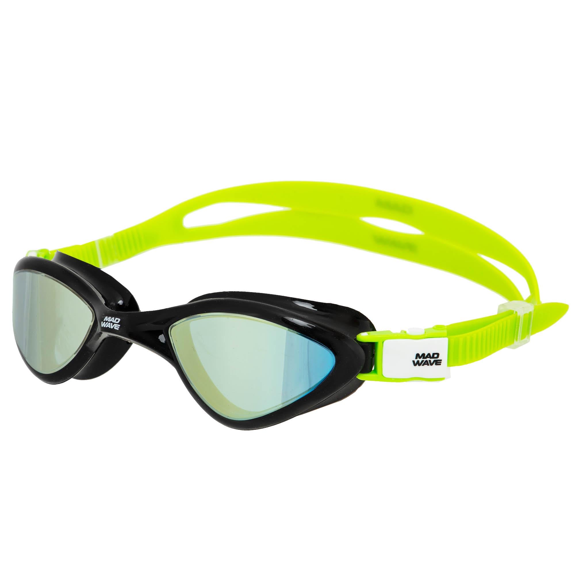 Очки для плавания взрослые Mad Wave RAPID TECH L Rainbow M048104 Черно-зеленый (AM0009049)