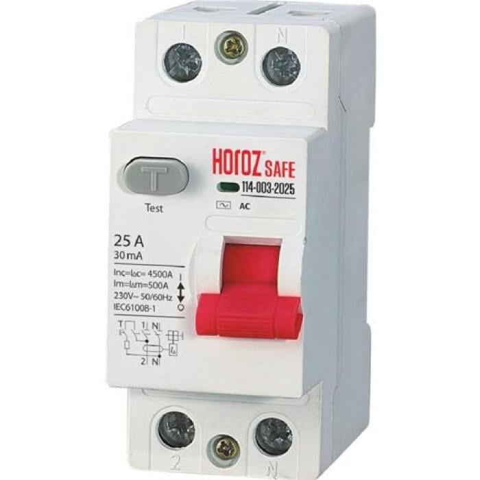 Выключатель автоматический Horoz Electric SAFE 25А 2P АС