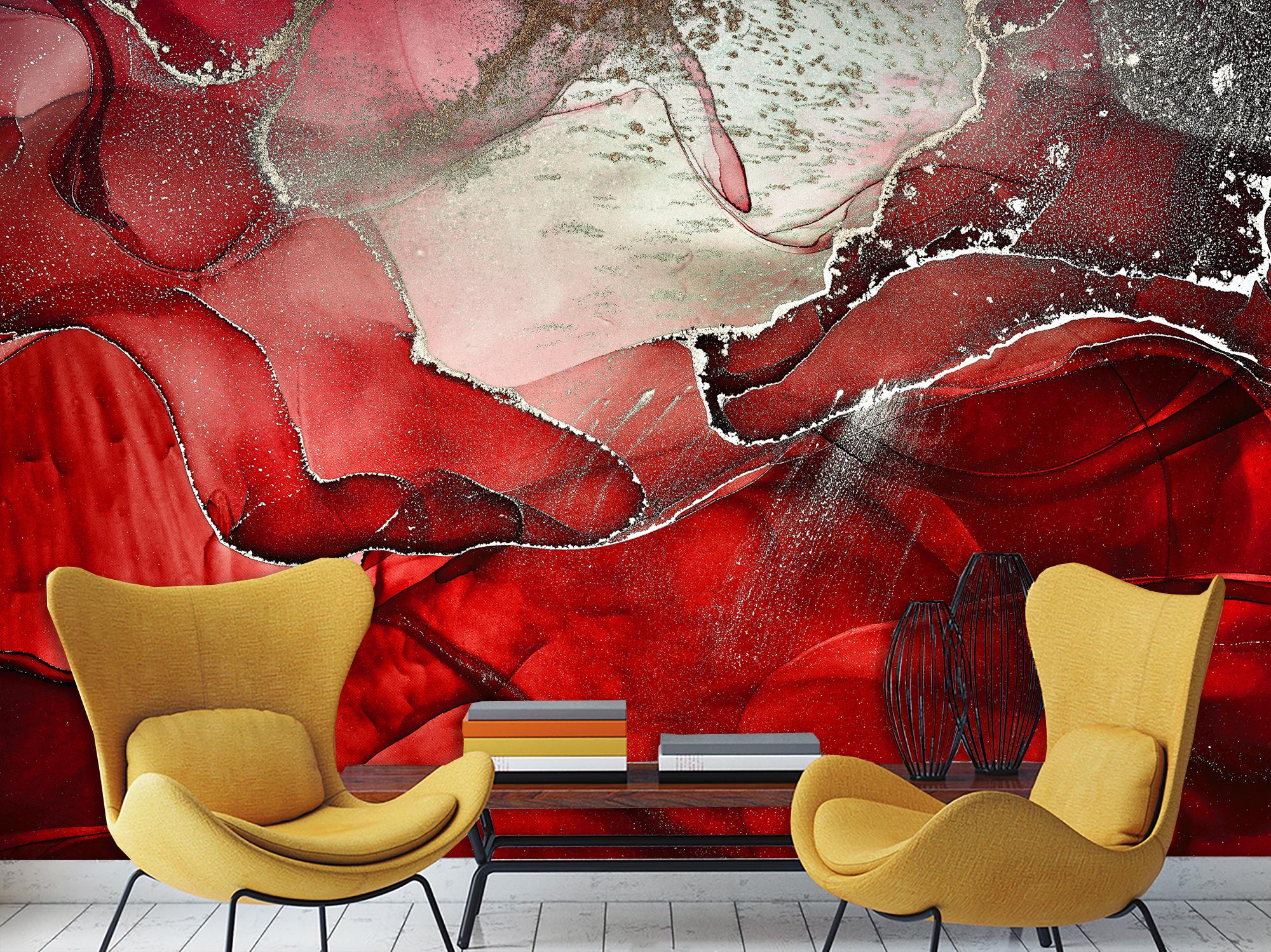 Фотообои флизелиновые абстракция Красный мрамор 180х120 см (SPF-054/2)