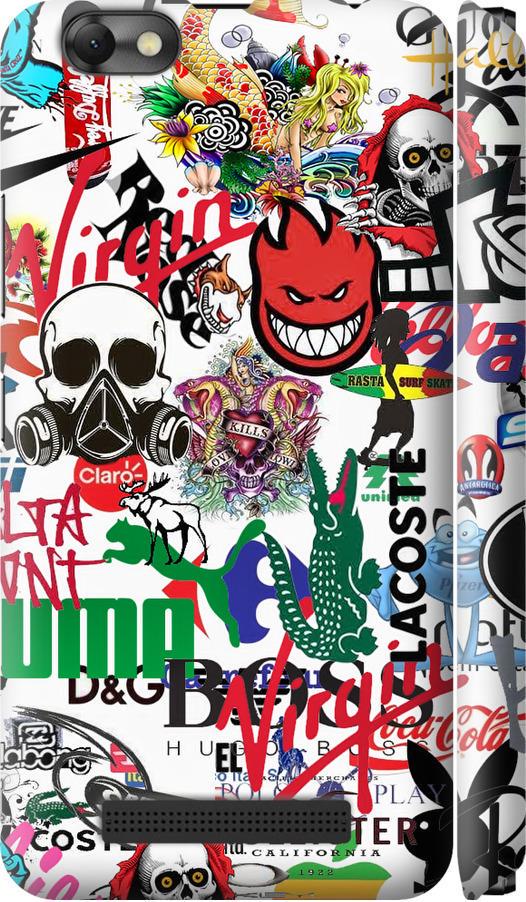 Чехол на Lenovo Vibe C A2020 Many different logos (4022m-283-42517)