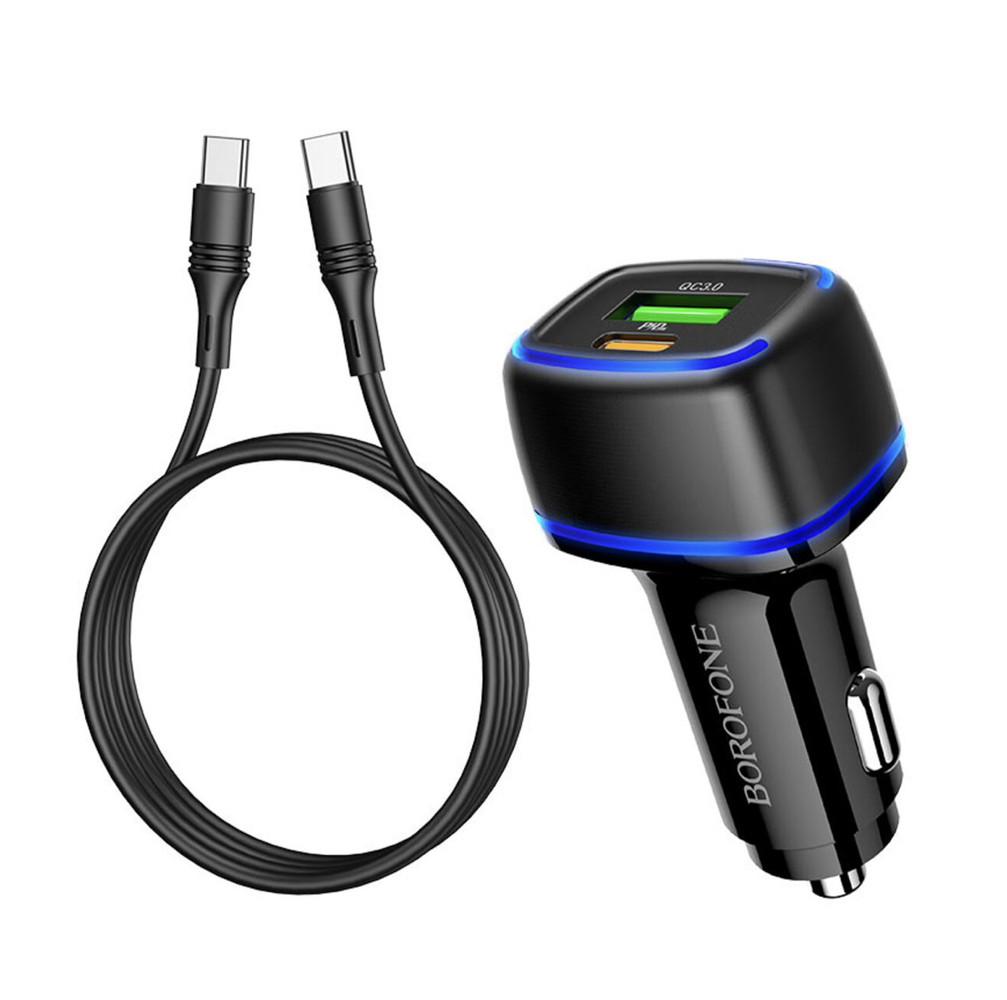 Зарядное устройство автомобильное Borofone BZ14A Mercury PD20W QC3.0 Type C Type C Black - фото 2 Зарядное устройство автомобильное Borofone BZ14A Mercury PD20W QC3.0 Type C Type C Black - фото 2