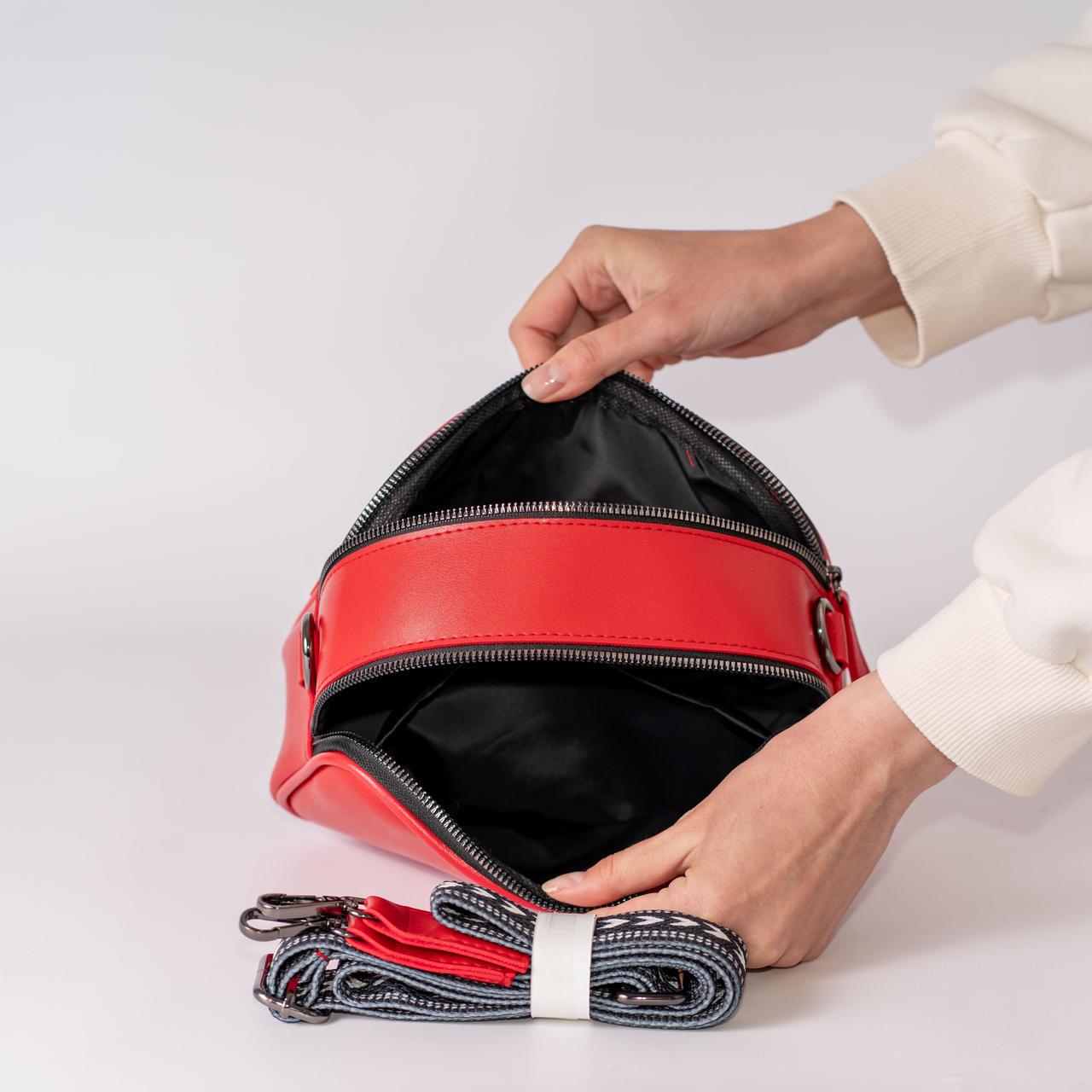 Сумка женская кросс-боди XENIA № 43-24 из эко-кожи Красный - фото 3