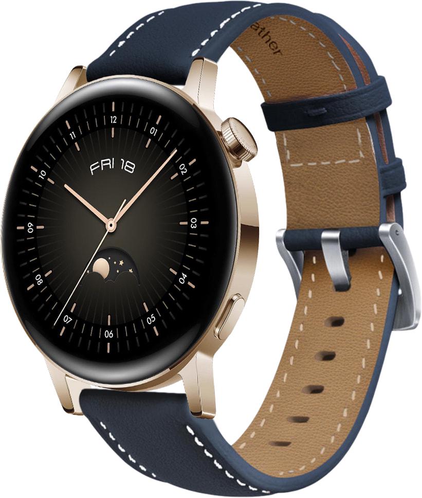 Ремешок кожаный Folsa для Huawei Watch GT3 42 мм Dark Blue (31534-5D)